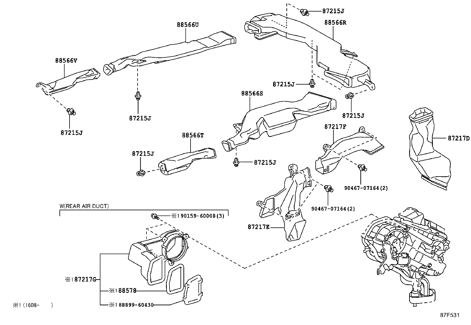 55843-60180 DUCT, HEATER TO REGISTER, NO.1 product image