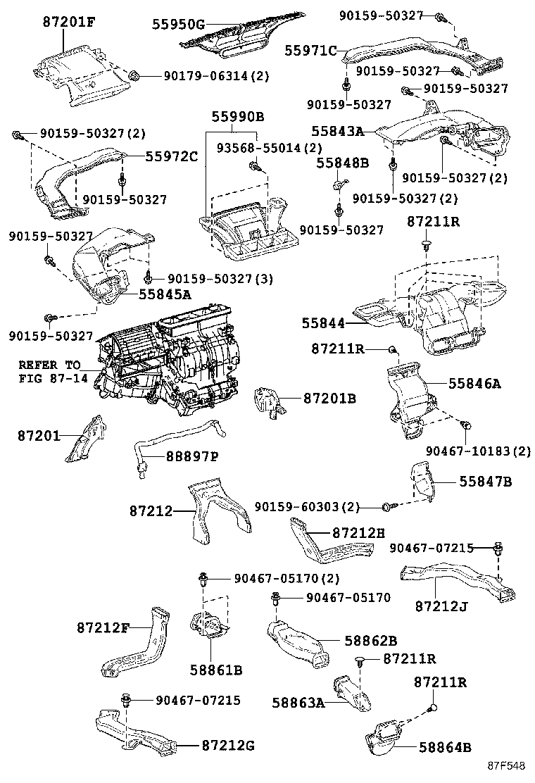 55843-62020 DUCT, HEATER TO REGISTER, NO.1 product image