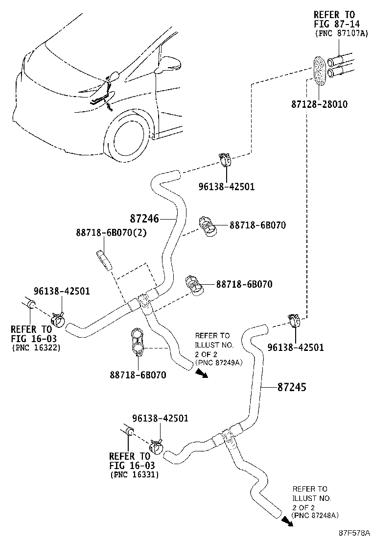 87245-58320 HOSE, HEATER WATER product image