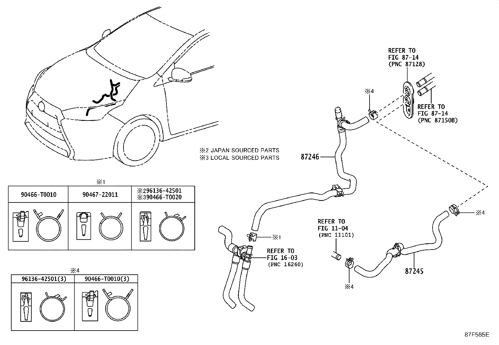 87124-0D360 CLAMP, HEATER HOSE, NO.1 product image
