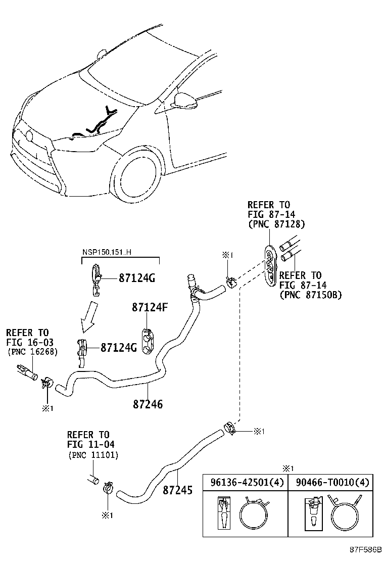 87124-0D360 CLAMP, HEATER HOSE, NO.1 product image