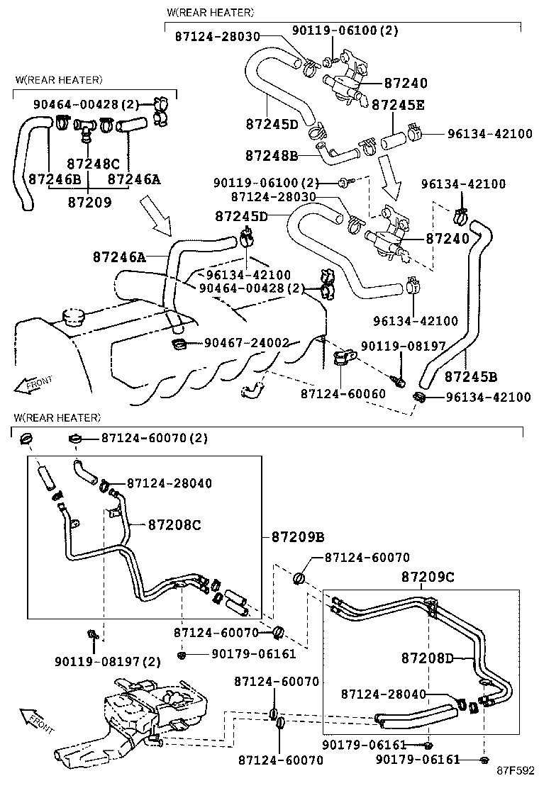 87208-60180 PIPE, HEATER WATER INLET, A product image