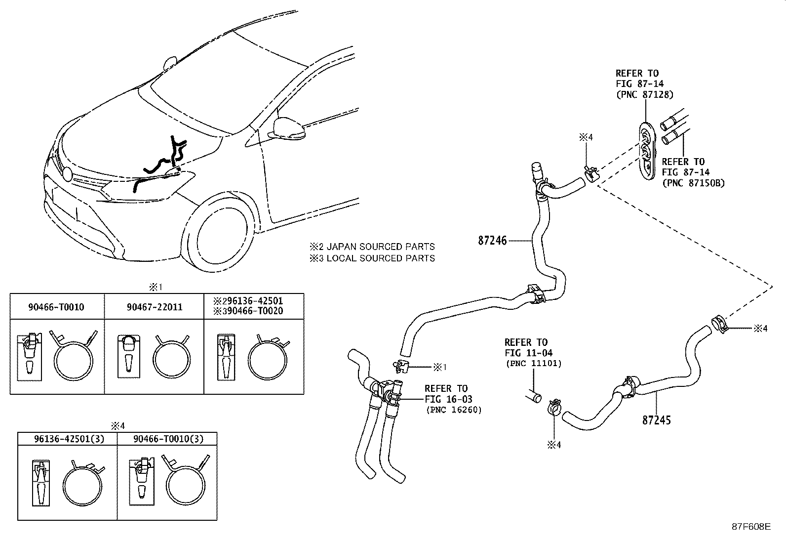 87209-0D370 HOSE, HEATER WATER, OUTLET product image
