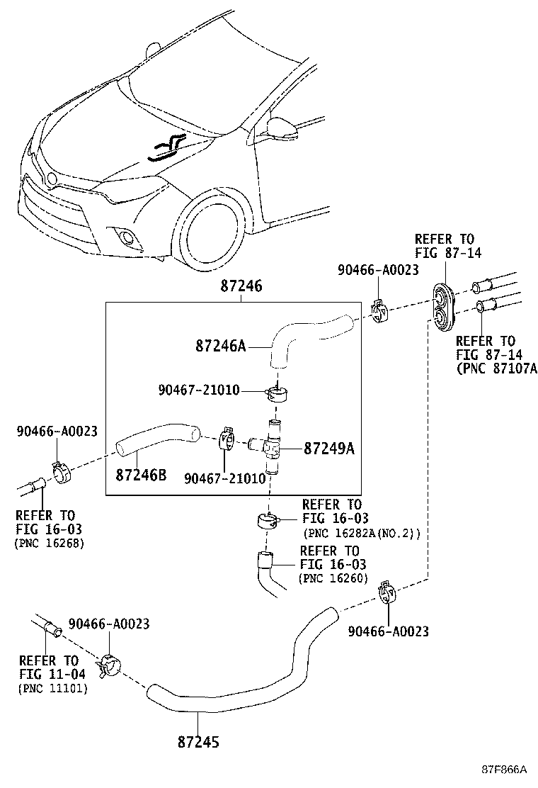 87248-12300 PIPE, HEATER WATER OUTLET, A product image