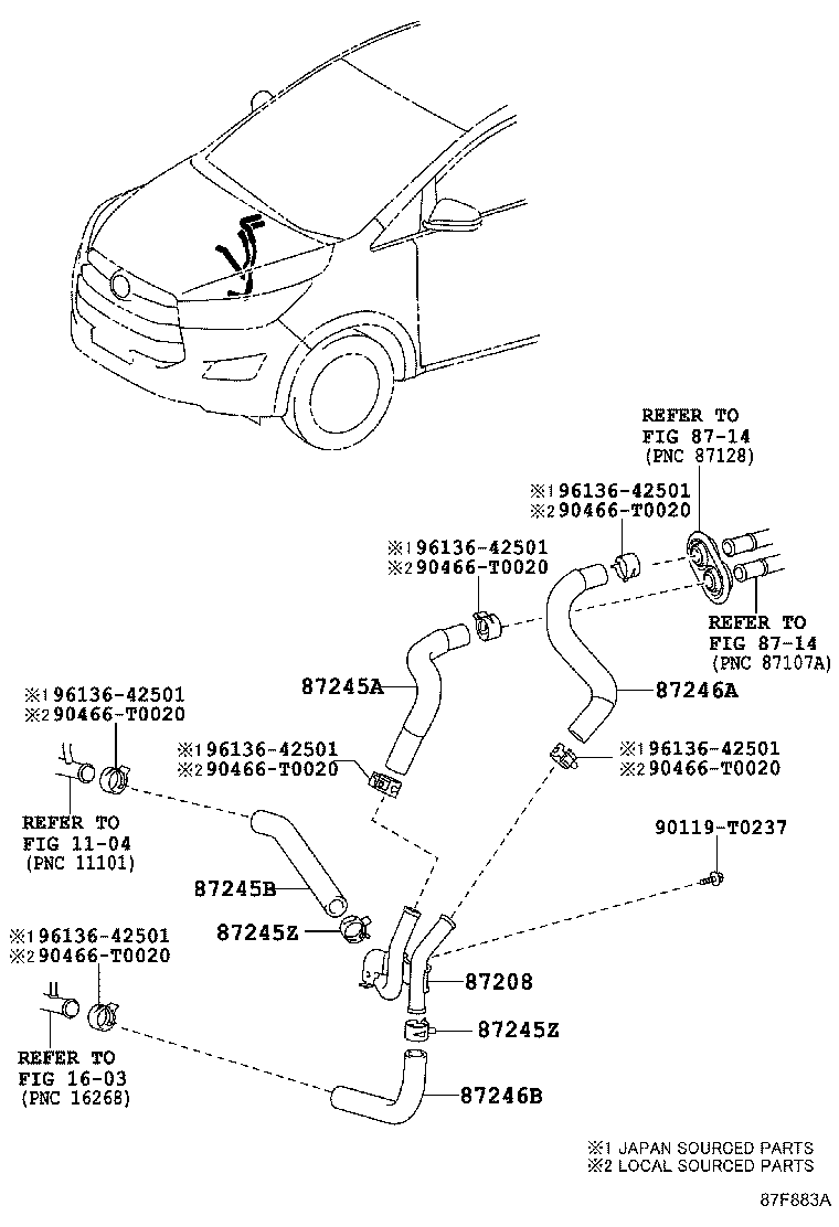 87124-0K170 CLAMP, HEATER product image
