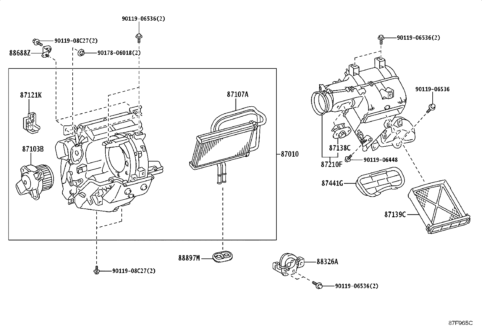 87103-37030 MOTOR SUB-ASSY, BLOWER W/FAN product image
