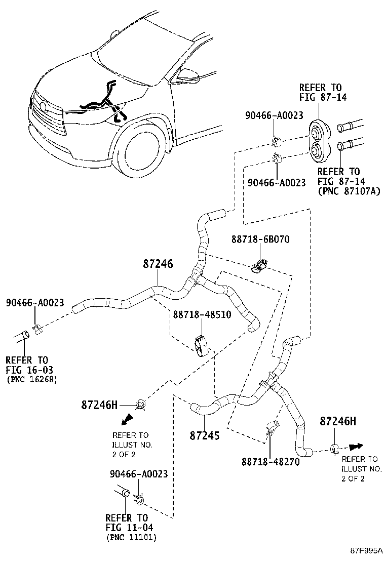 87208-0E070 PIPE, HEATER WATER INLET, A product image