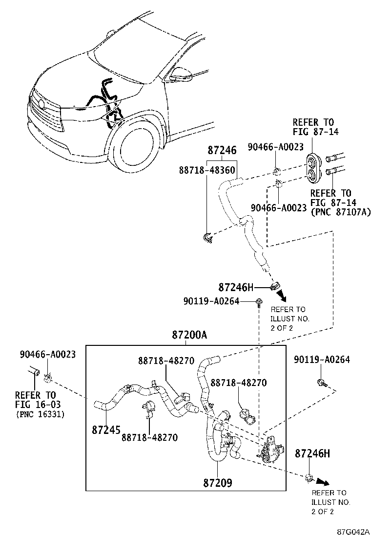 87208-0E100 PIPE, HEATER WATER INLET, A product image
