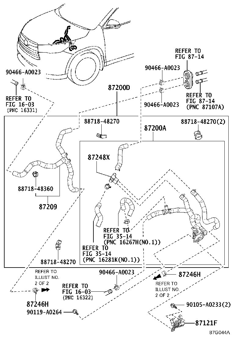 87208-0E100 PIPE, HEATER WATER INLET, A product image