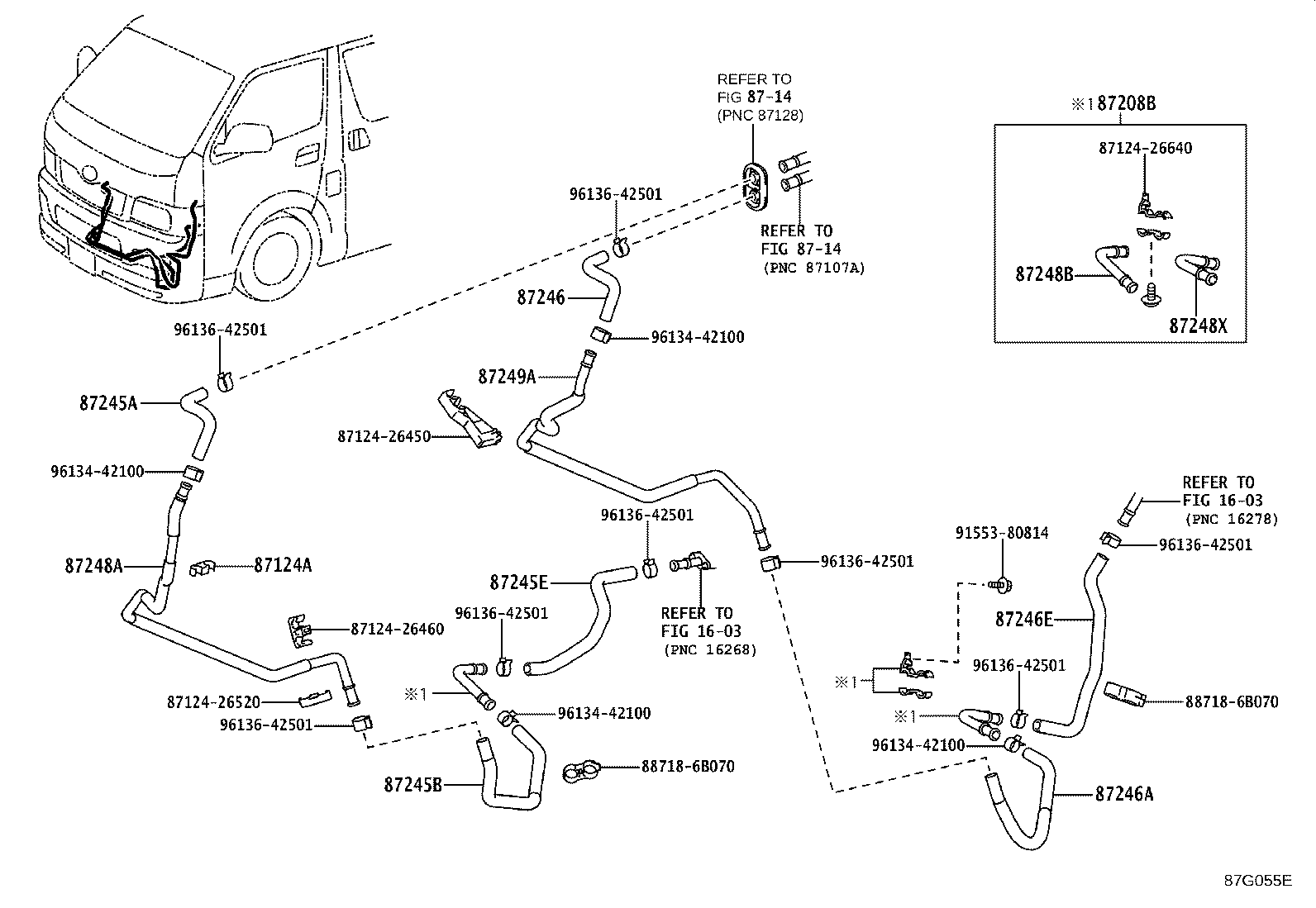 87248-26C60 PIPE, HEATER WATER OUTLET, B product image