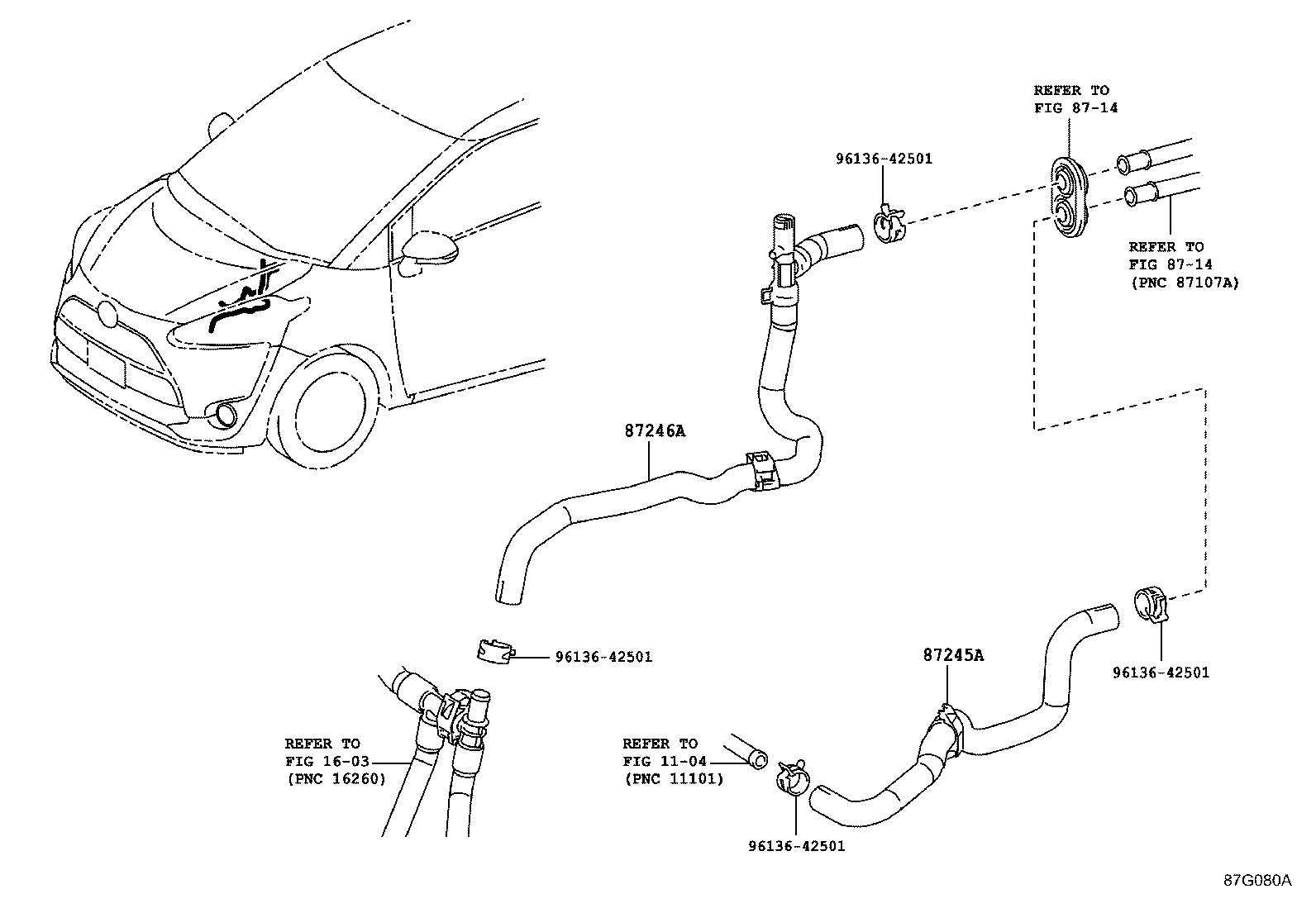 87209-0D640 HOSE, HEATER WATER, OUTLET A product image