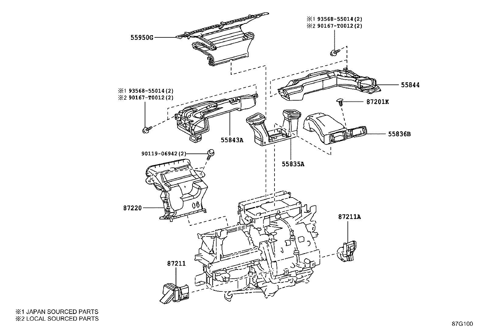 55084-0D180 DUCT, HEATER TO REGISTER, NO.1 product image