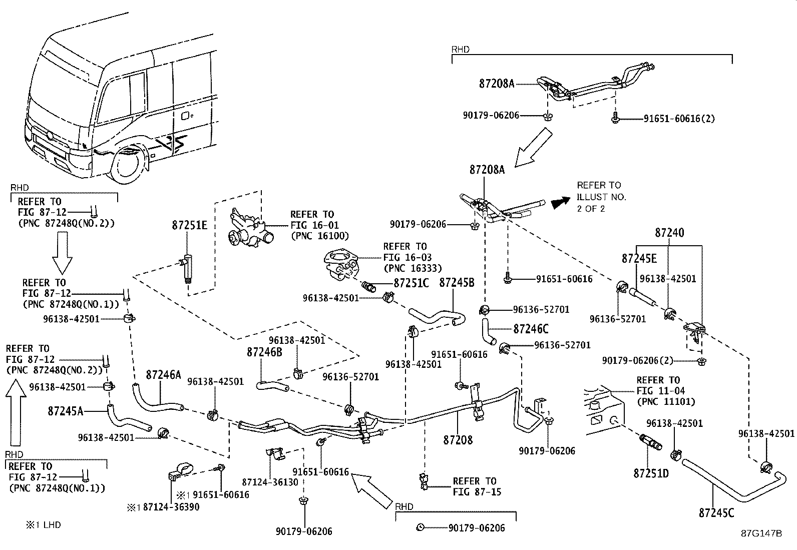 87245-36R10 HOSE, REAR HEATER WATER INLET, E(TO HEATER UNIT) product image