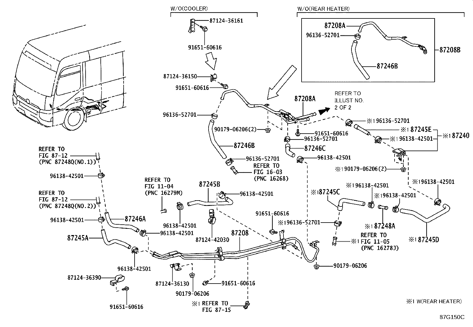 87245-36R10 HOSE, REAR HEATER WATER INLET, E(TO HEATER UNIT) product image