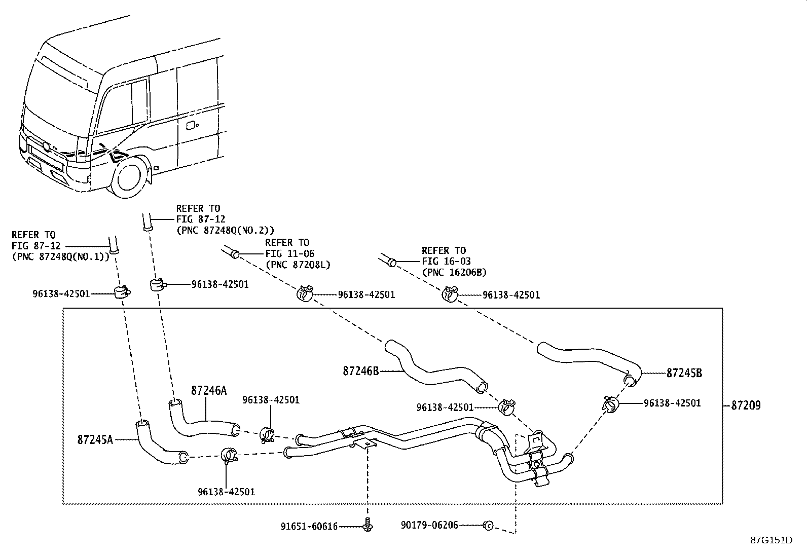 87245-36R10 HOSE, REAR HEATER WATER INLET, E(TO HEATER UNIT) product image