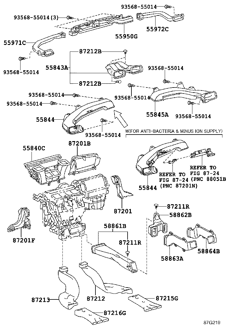 55844-33180 DUCT, HEATER TO REGISTER, NO.1 product image