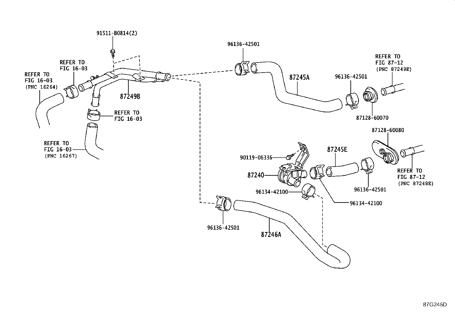 87209-60E31 HOSE SUB-ASSY, WATER, B product image