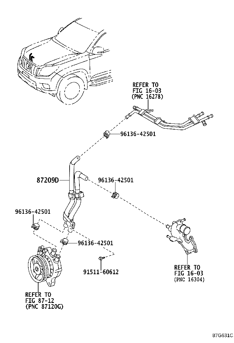 87245-60N30 HOSE, HEATER WATER product image