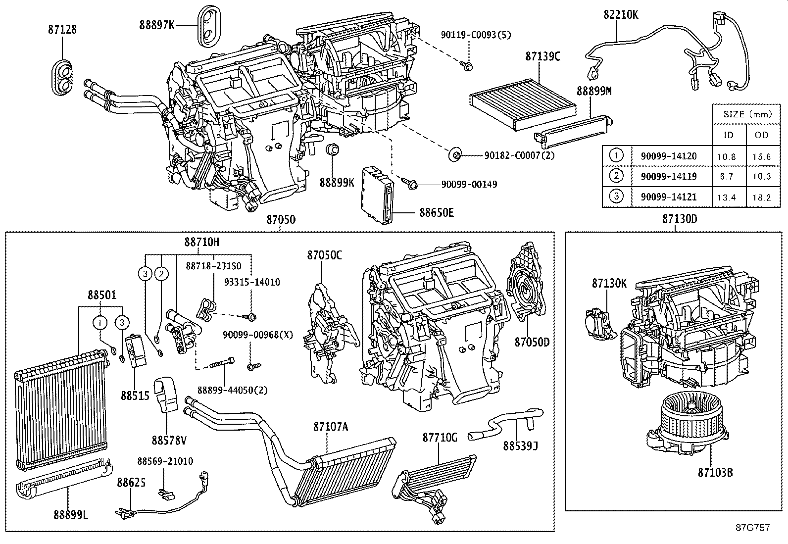 87103-0G010 MOTOR SUB-ASSY, BLOWER W/FAN product image