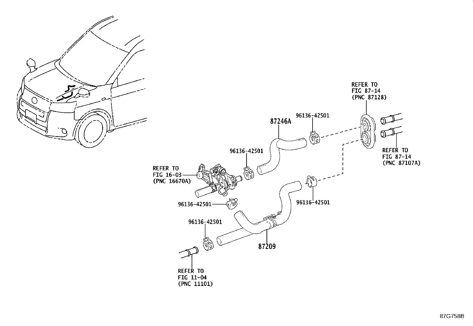 87245-15020 HOSE, HEATER WATER, OUTLET A product image