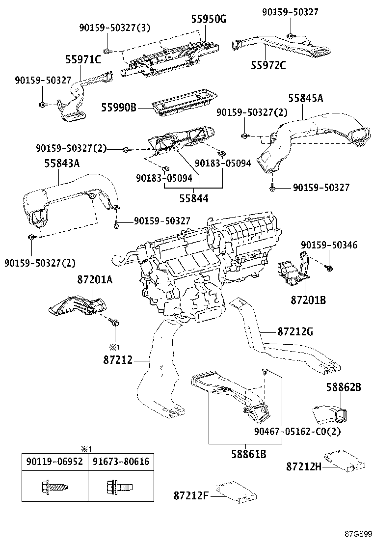 55845-53080 DUCT, HEATER TO REGISTER, NO.3 product image