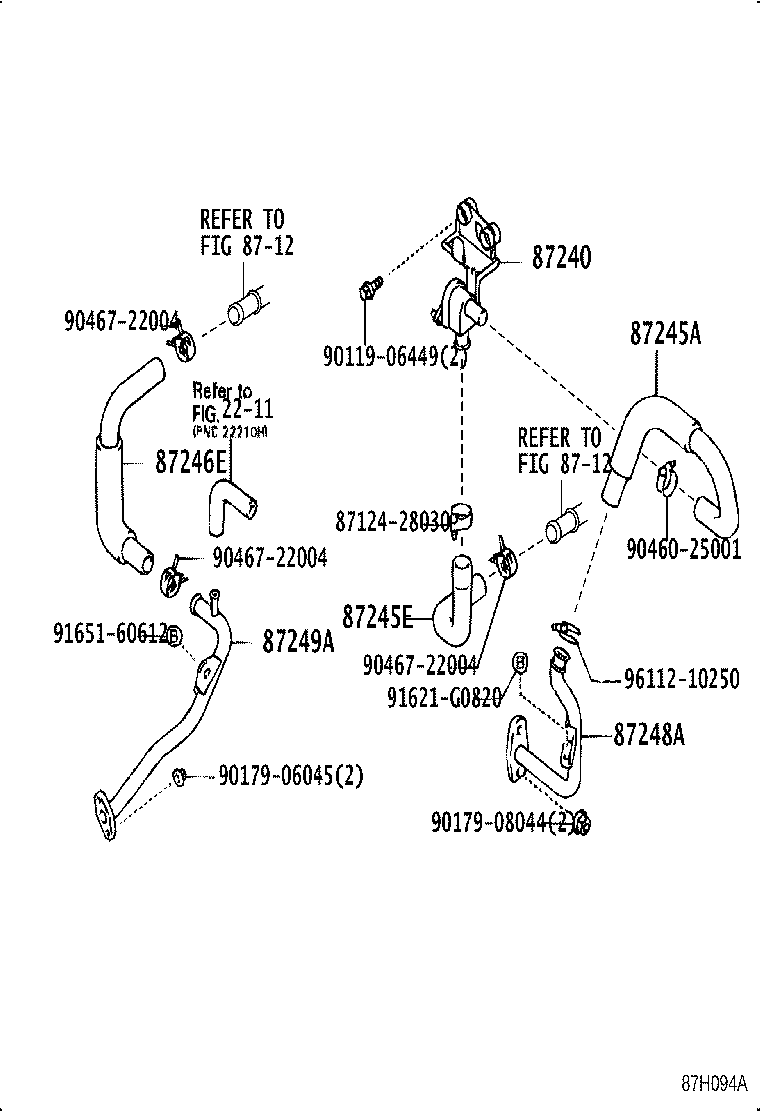 87245-2A040 HOSE, HEATER WATER, OUTLET E product image