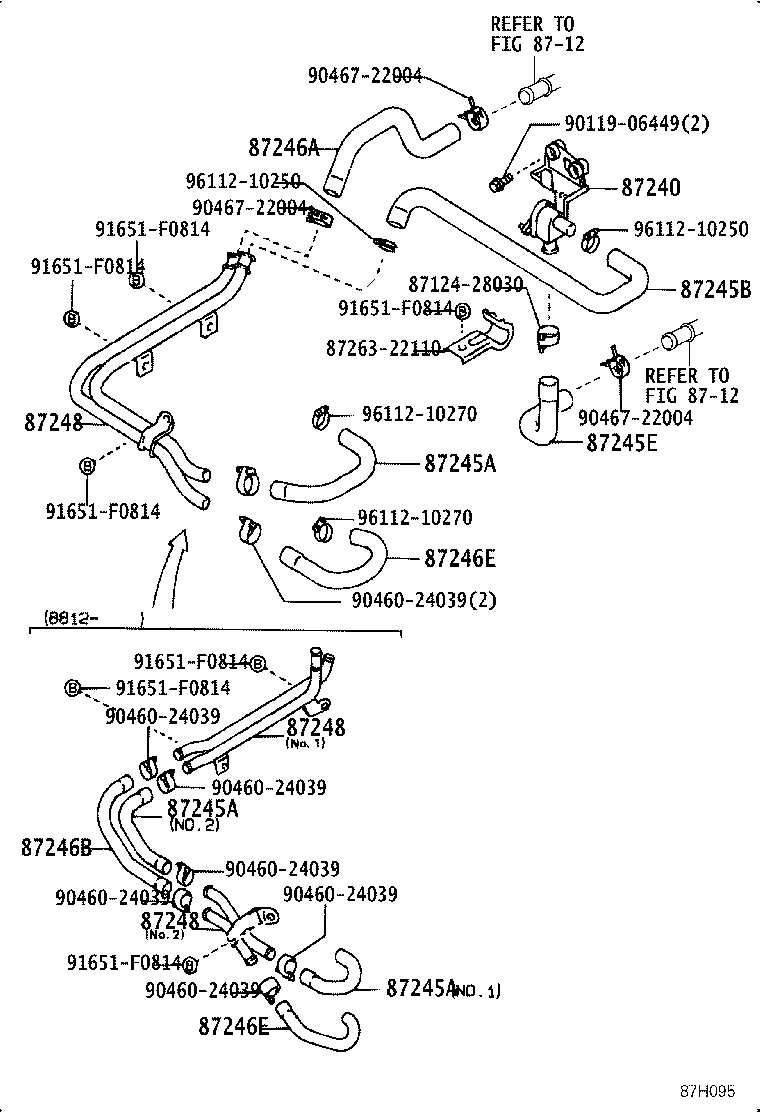 87245-2A040 HOSE, HEATER WATER, OUTLET E product image