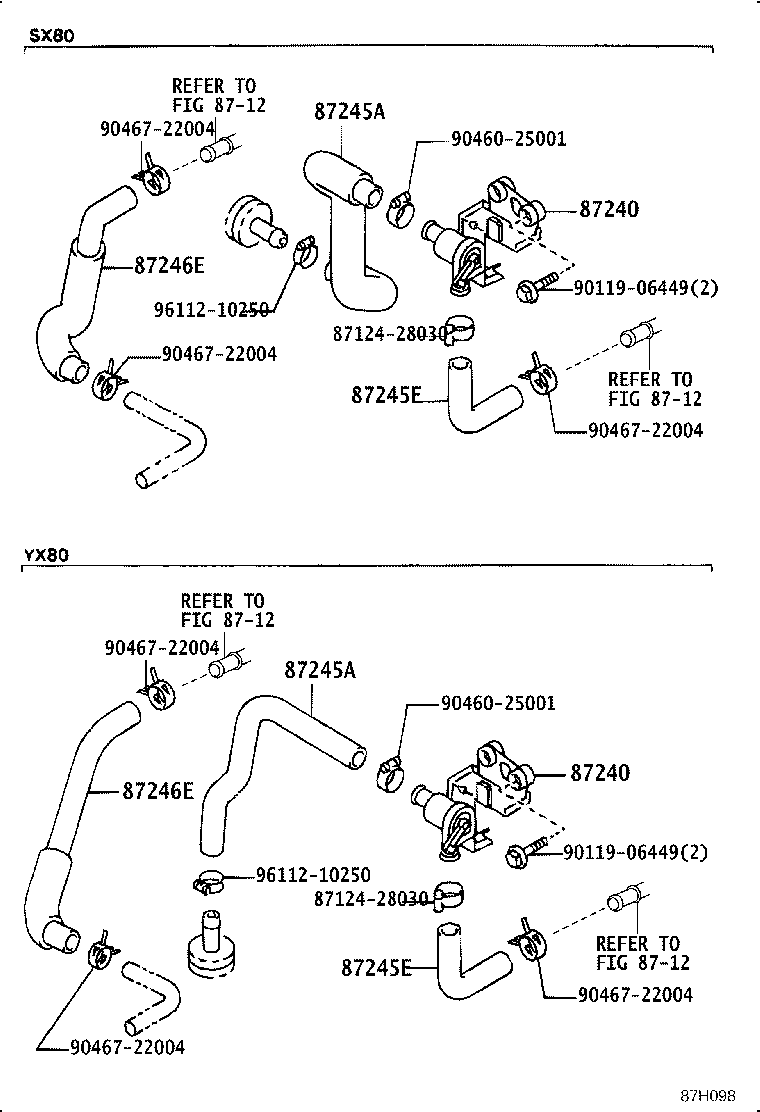 87245-2A040 HOSE, HEATER WATER, OUTLET E product image