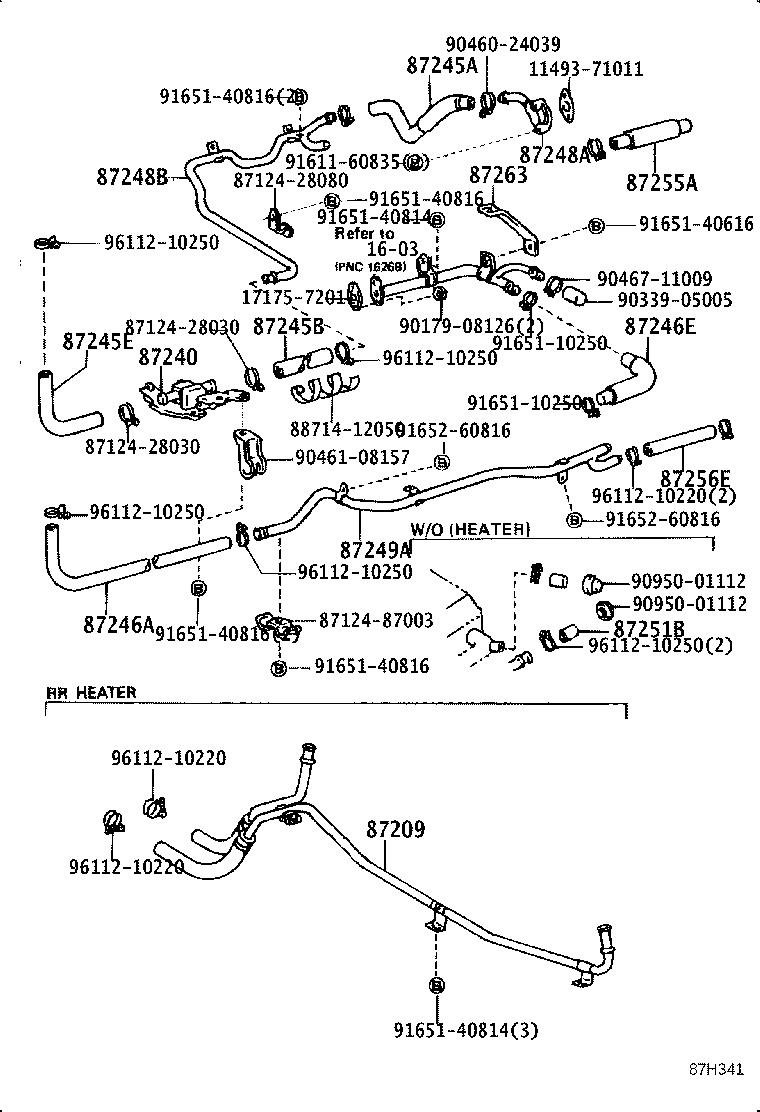 87208-28410 PIPE SUB-ASSY, HEATER WATER, A product image
