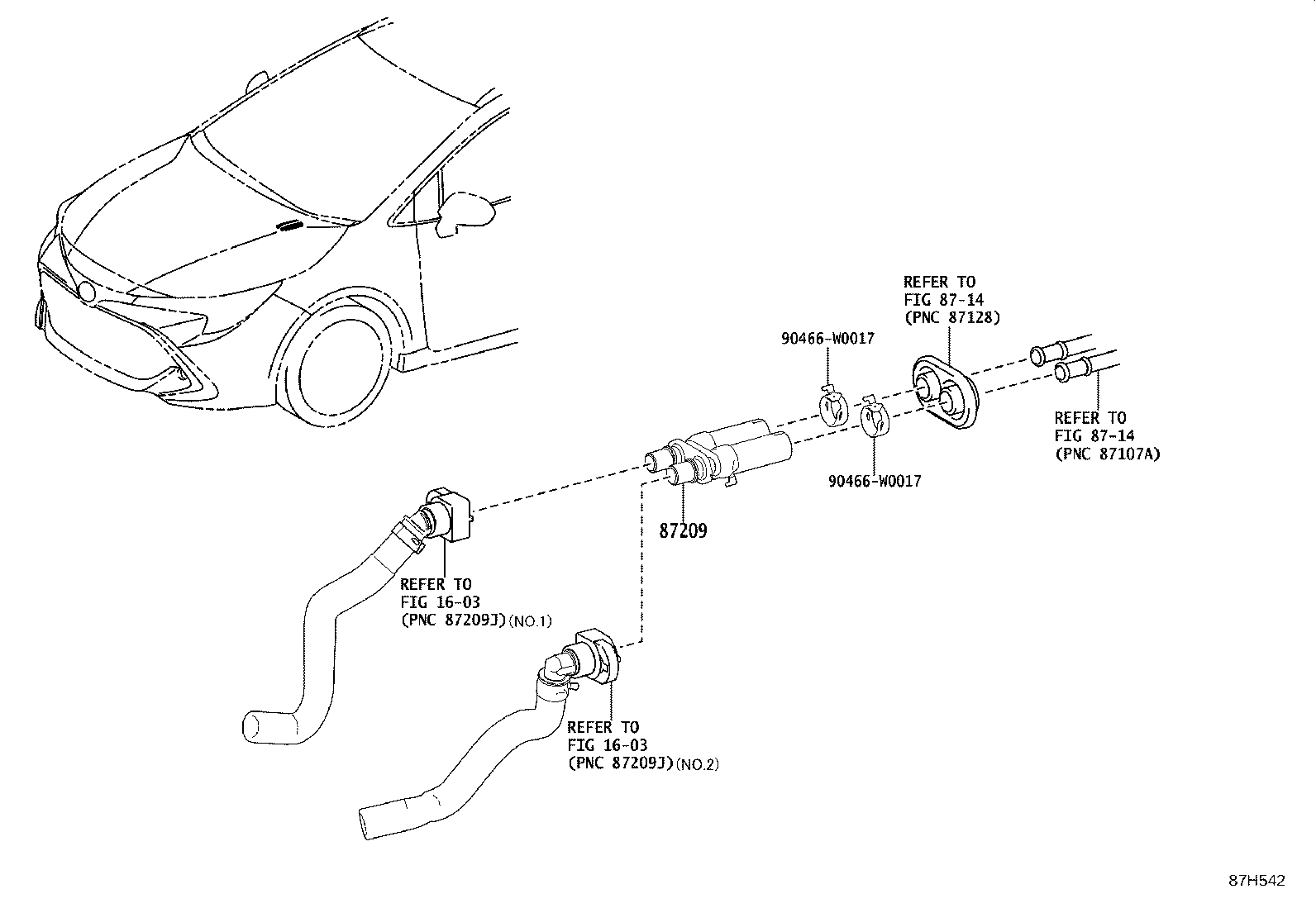 87245-76030 HOSE, HEATER WATER, OUTLET D product image