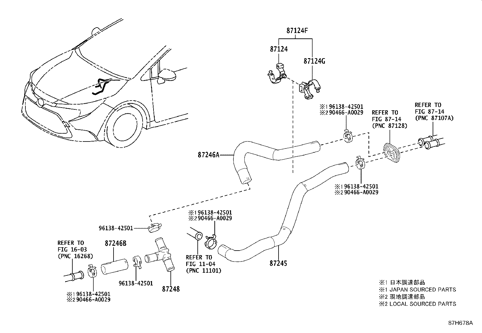 87209-F2020 HOSE, HEATER WATER, OUTLET product image