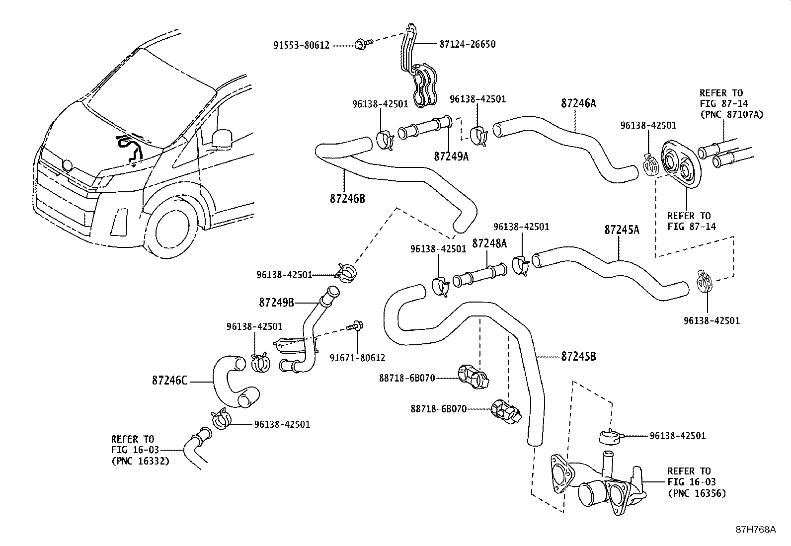 87209-26460 HOSE, HEATER WATER, OUTLET A product image