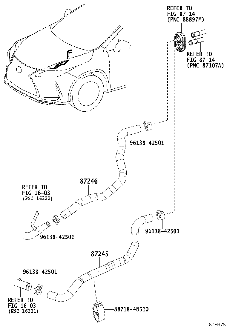 87245-48F70 HOSE, HEATER WATER, OUTLET A product image