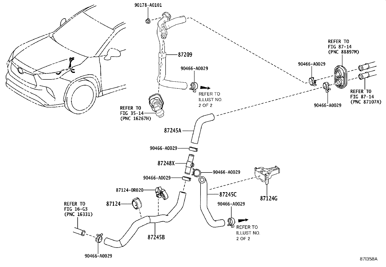 87248-0E170 PIPE, HEATER WATER INLET, A product image