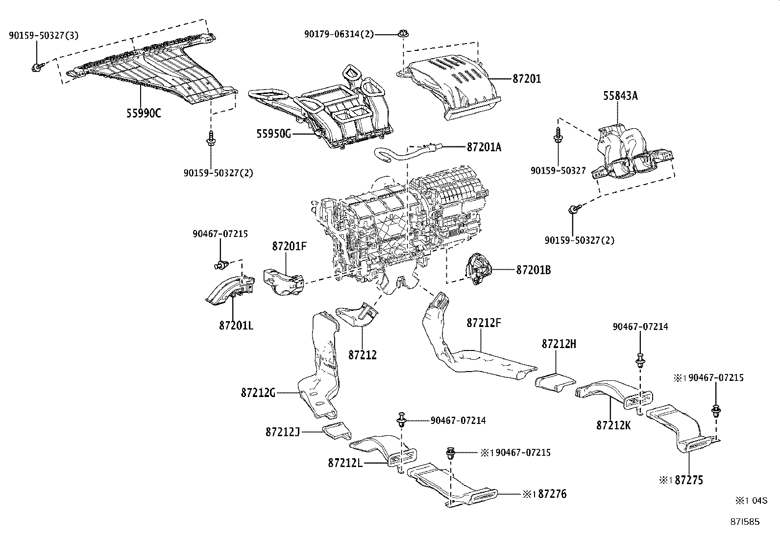 55843-58090 DUCT, HEATER TO REGISTER, NO.1 product image