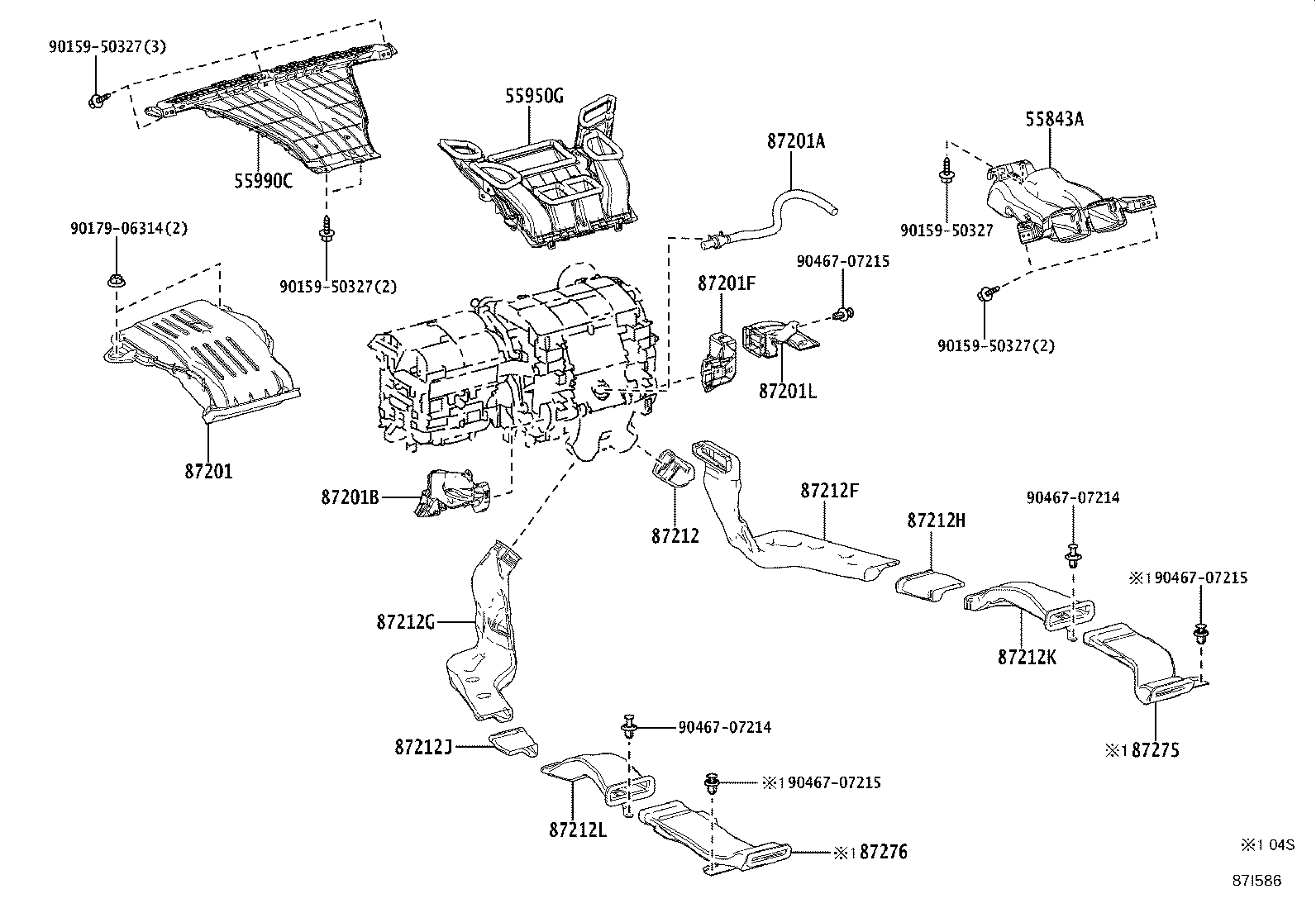 55843-58090 DUCT, HEATER TO REGISTER, NO.1 product image