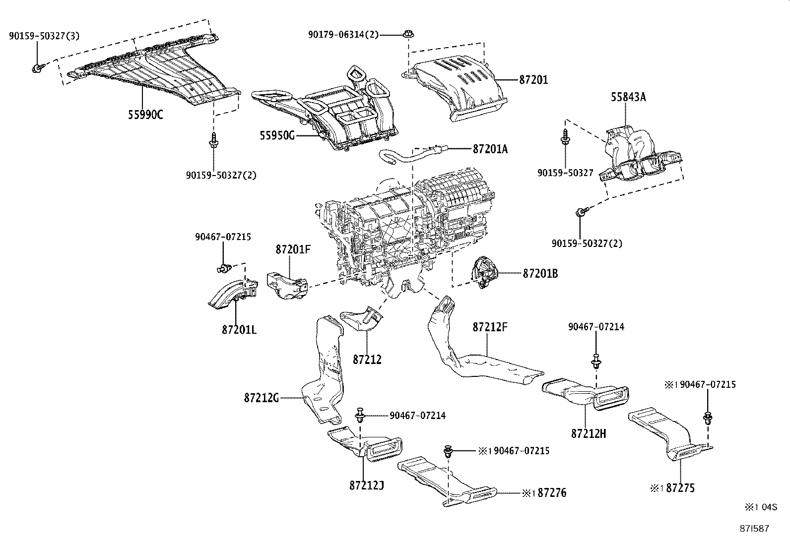55843-58090 DUCT, HEATER TO REGISTER, NO.1 product image