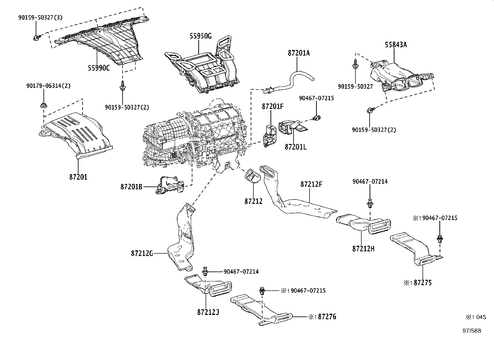 55843-58090 DUCT, HEATER TO REGISTER, NO.1 product image