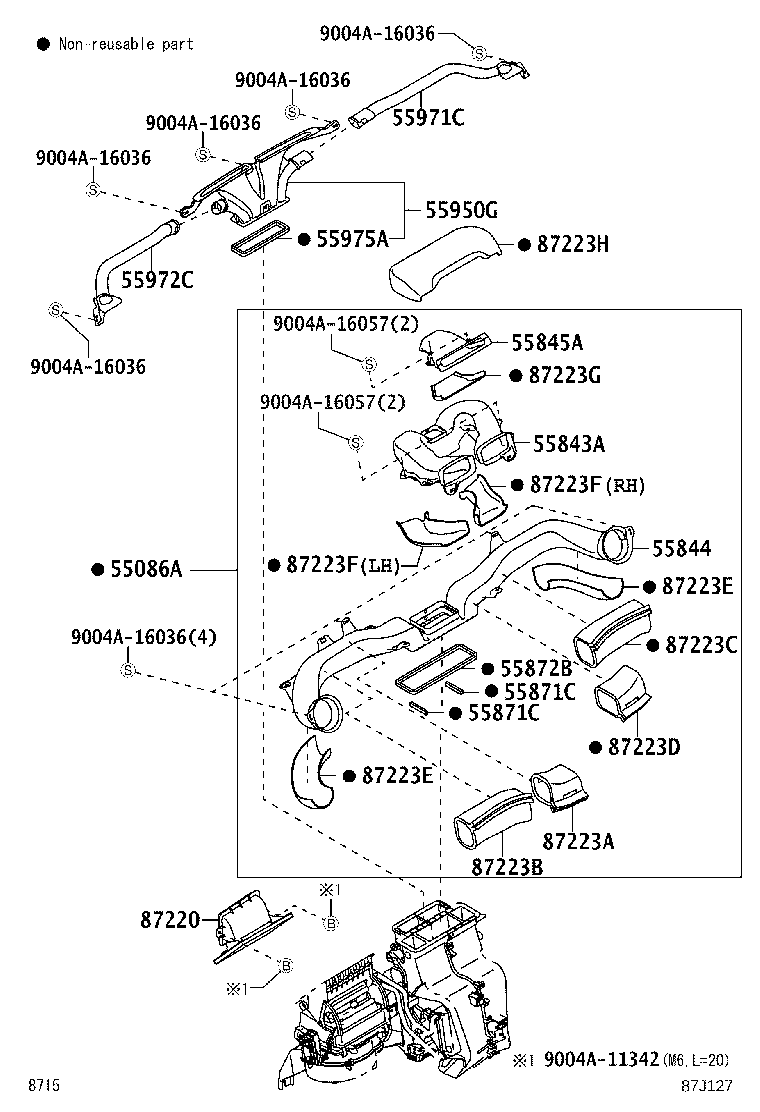 55843-BZ050 DUCT, HEATER TO REGISTER, NO.1 product image