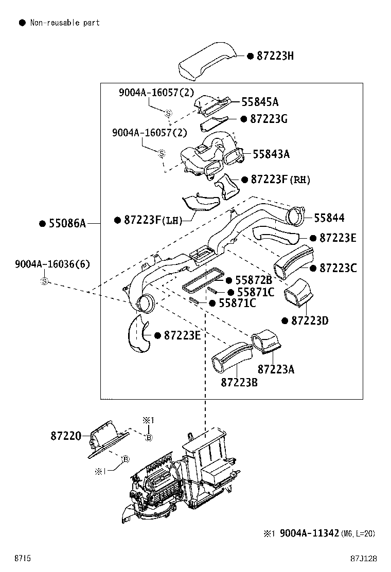 55843-BZ050 DUCT, HEATER TO REGISTER, NO.1 product image