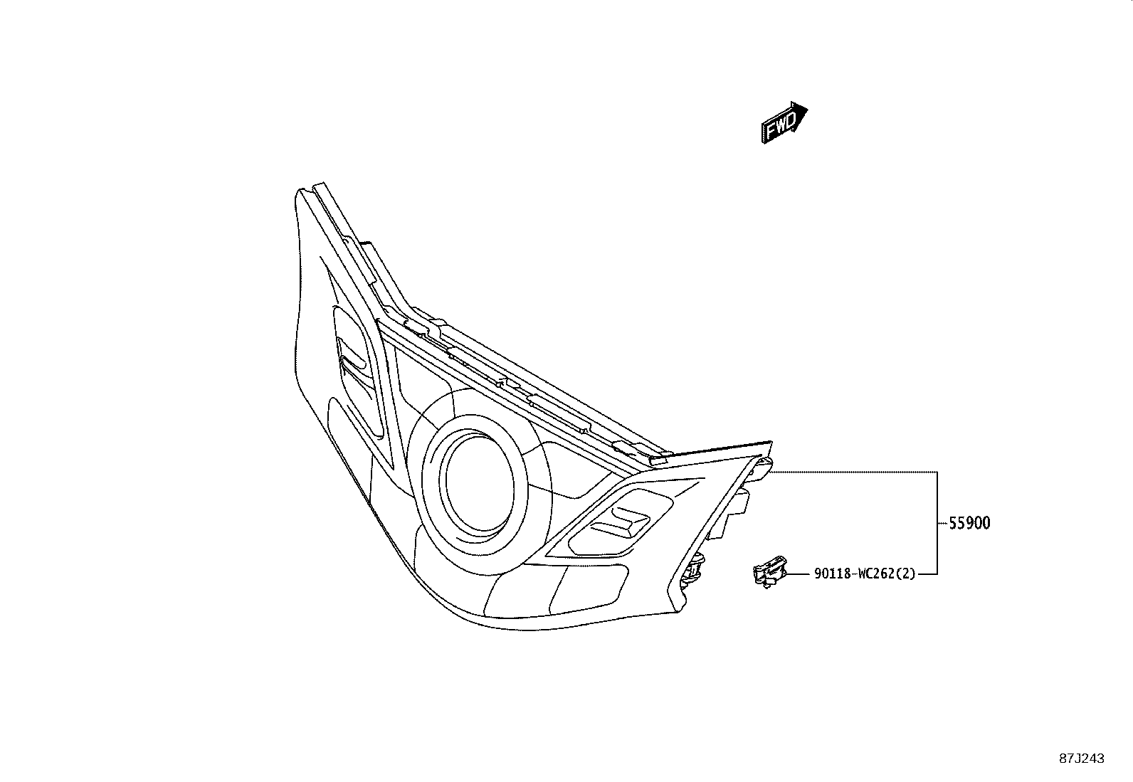 55906-WC002 CABLE SUB-ASSY, AIR INLET DAMPER CONTROL product image