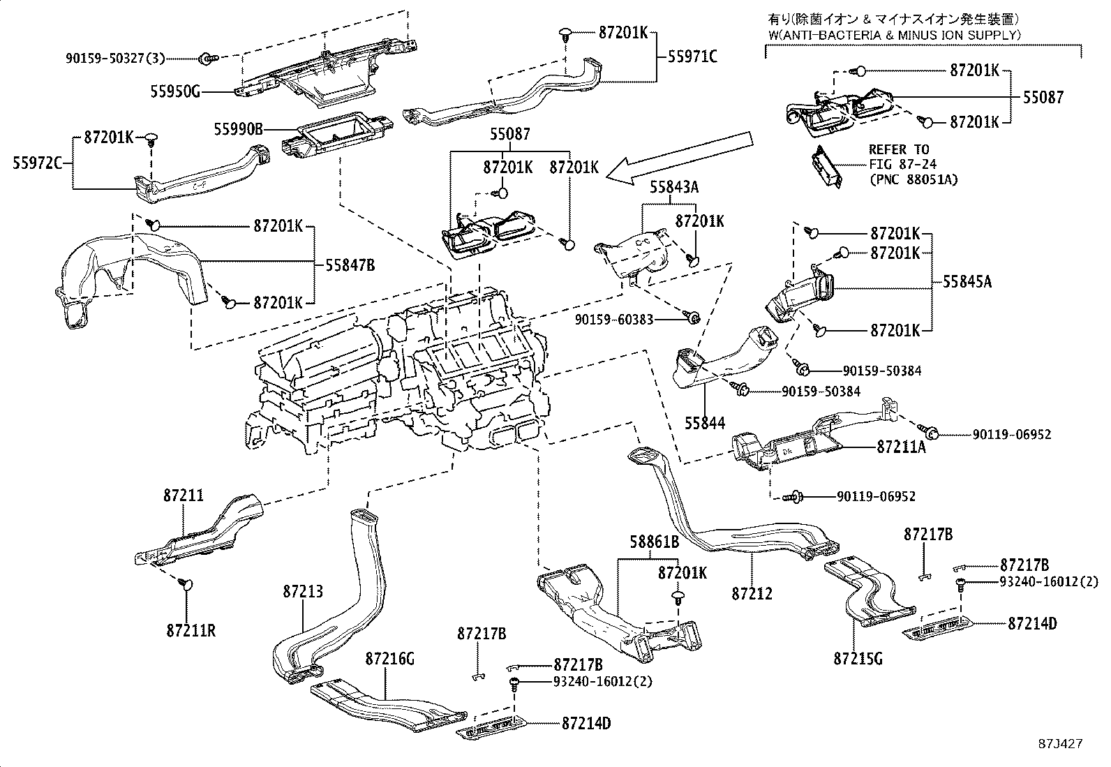 62974-30150 DUCT, ROOF SIDE AIR, NO.2 LH product image