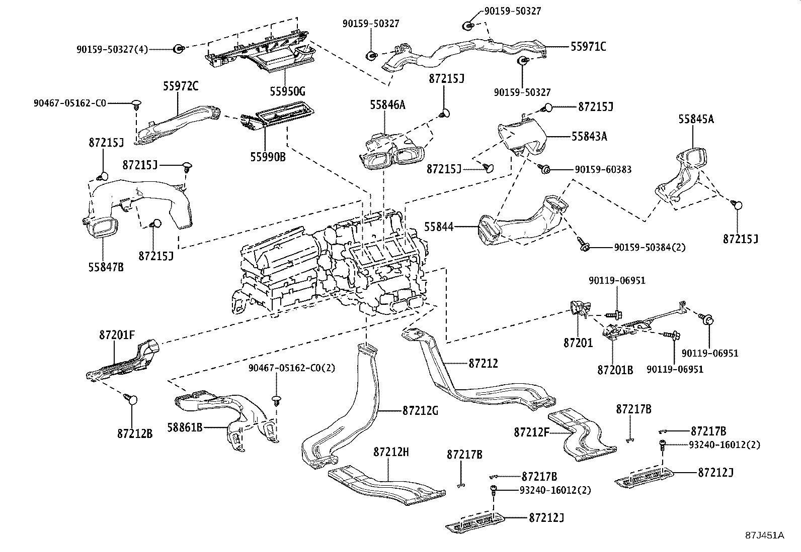 55843-62050 DUCT, HEATER TO REGISTER, NO.1 product image