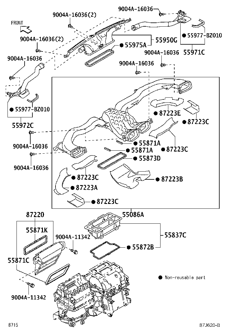 55872-BZ180 SEAL, AIR DUCT,NO.2 product image