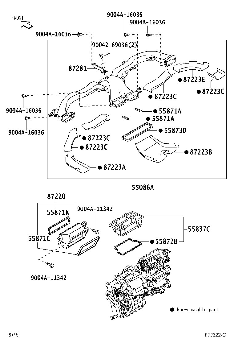 55872-BZ180 SEAL, AIR DUCT,NO.2 product image