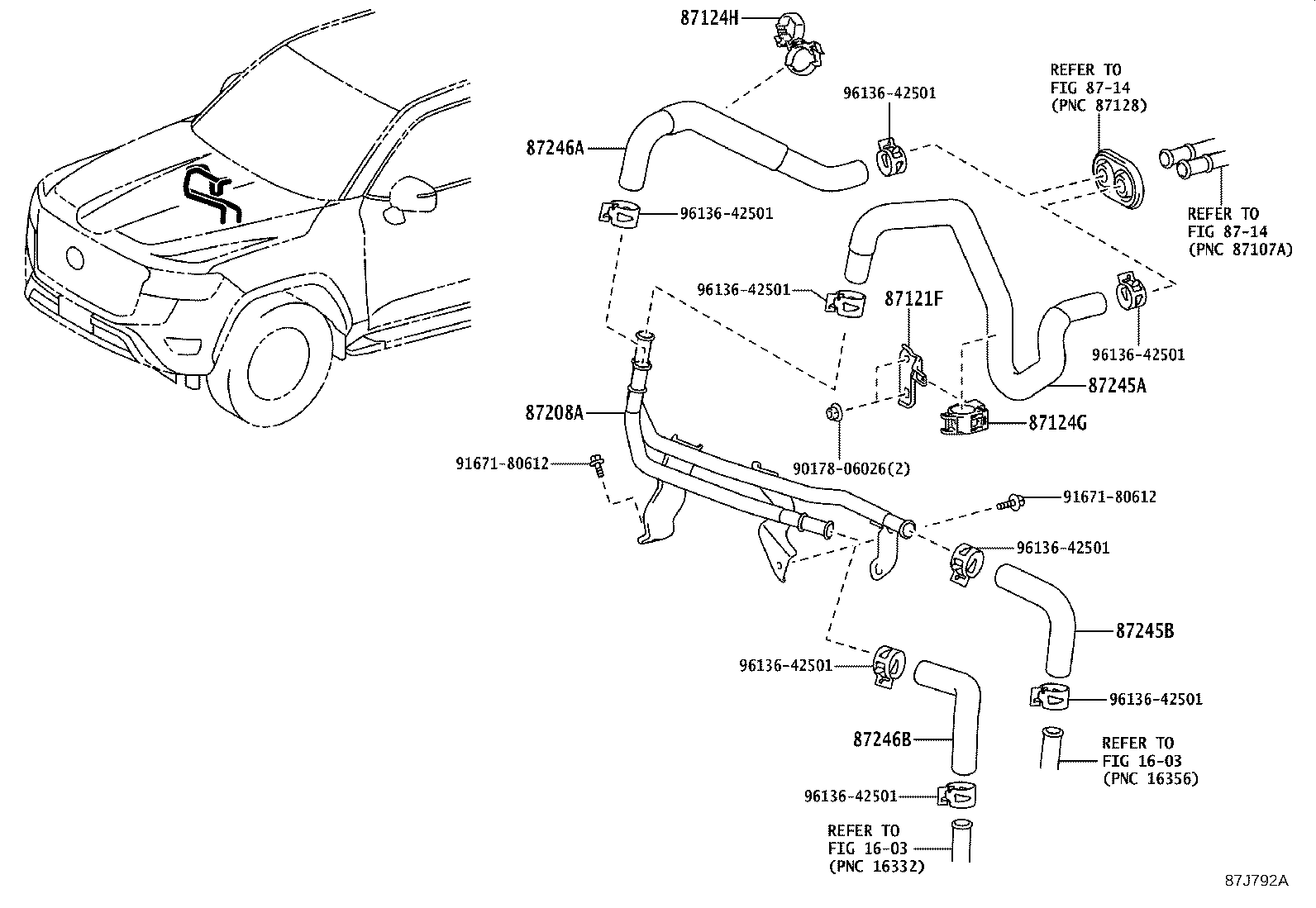 87243-60090 HOSE, HEATER WATER, INLET A product image