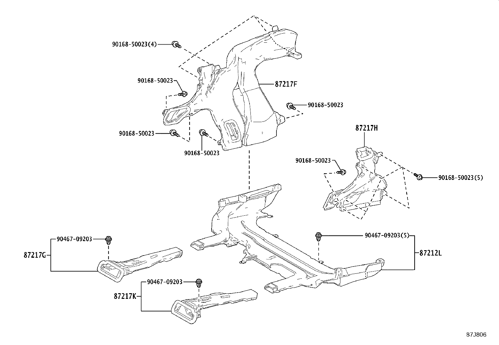 58862-60150 DUCT, CONSOLE BOX, NO.2 product image