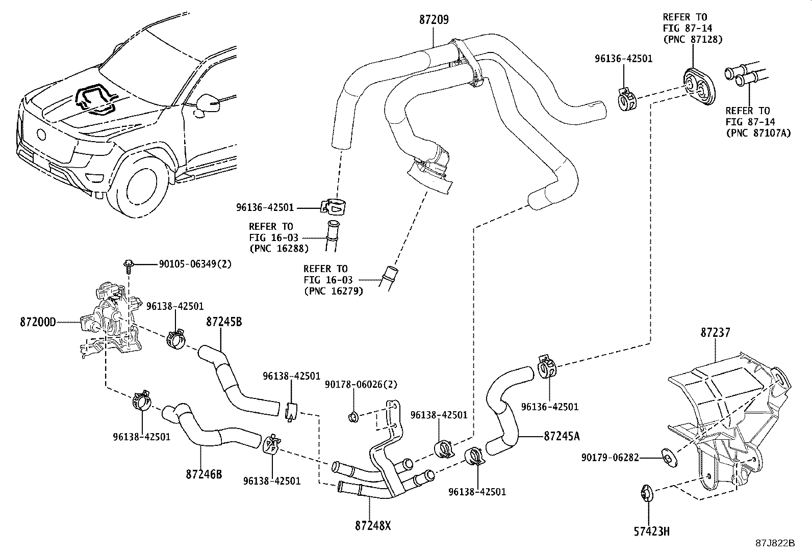 87243-60090 HOSE, HEATER WATER, INLET A product image