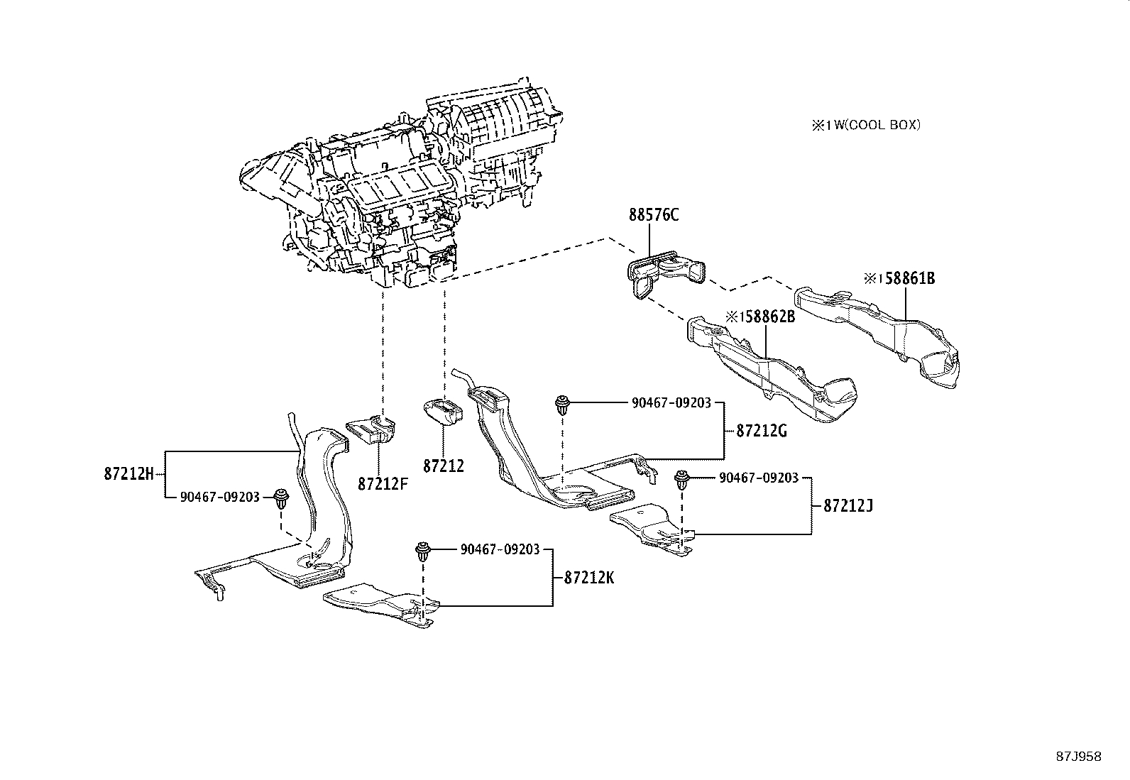58862-60150 DUCT, CONSOLE BOX, NO.2 product image