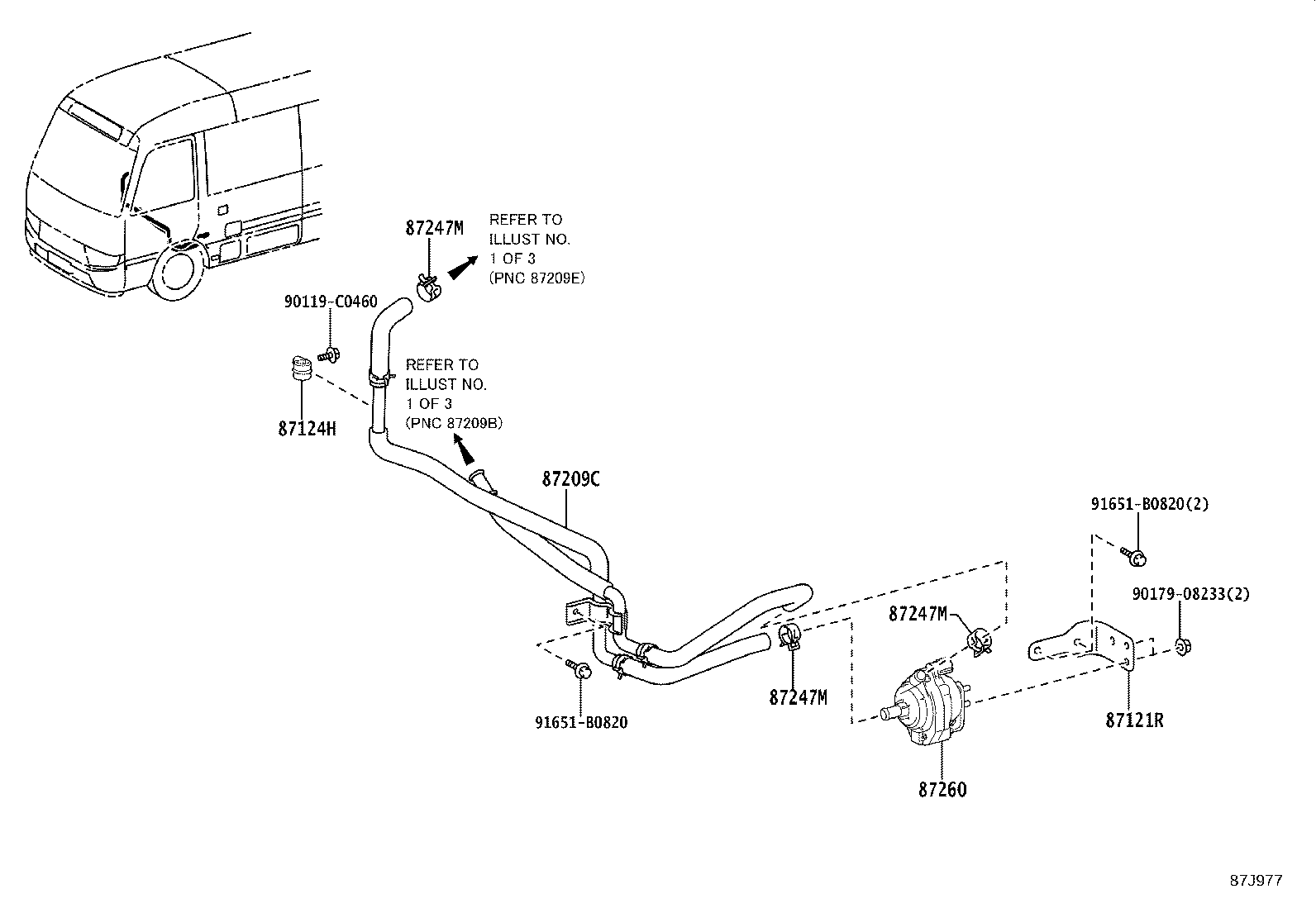 87121-0S050 BRACKET, HEATER NO.2 product image